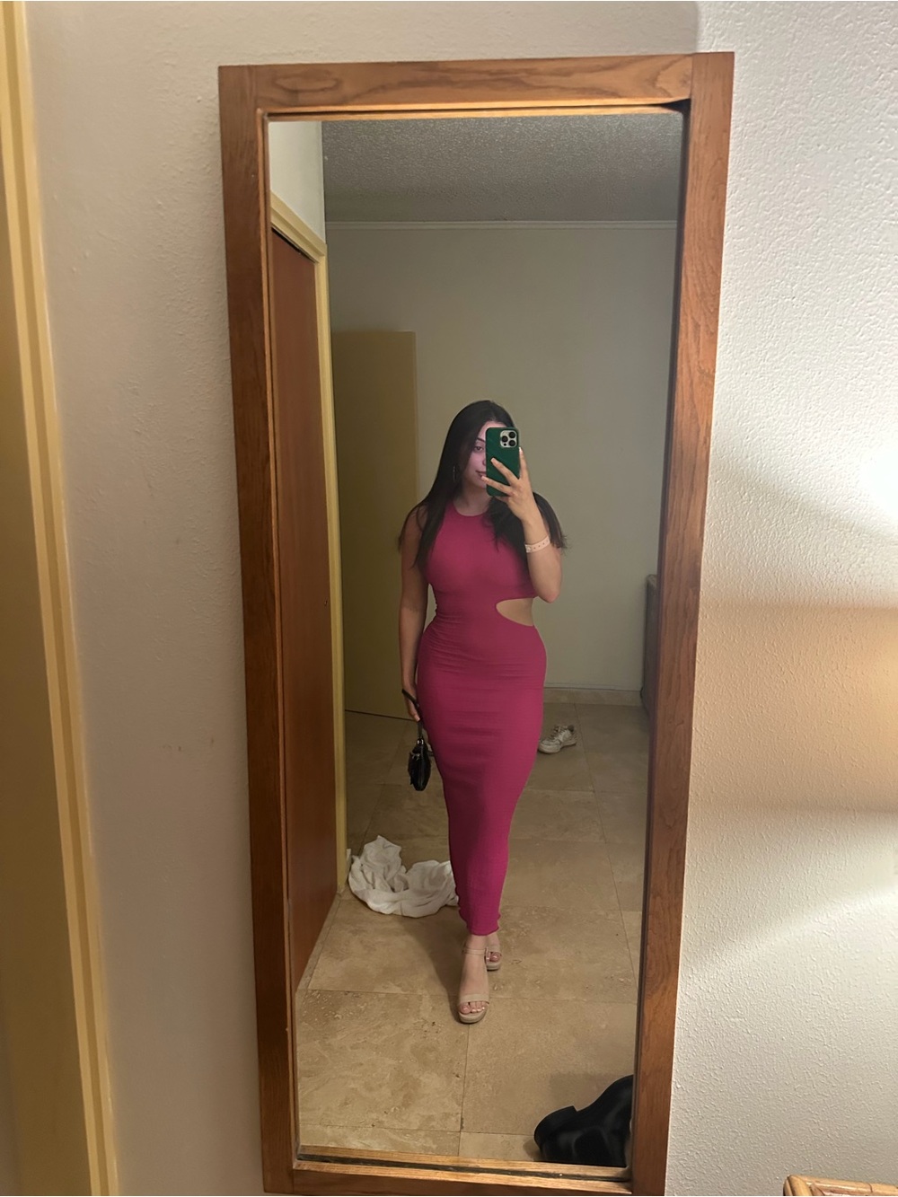 Zara Fuchsia Cutout Maxi Dress